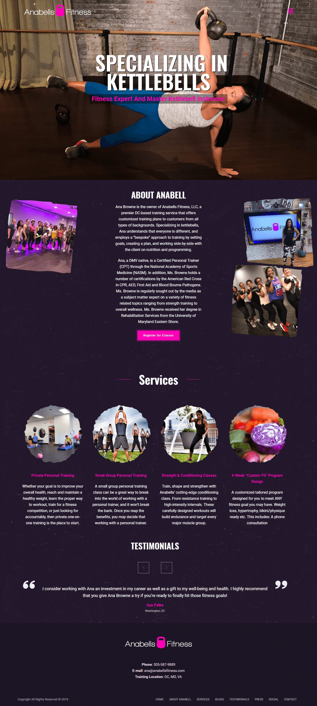 Personal Web Design for Fitness Coach