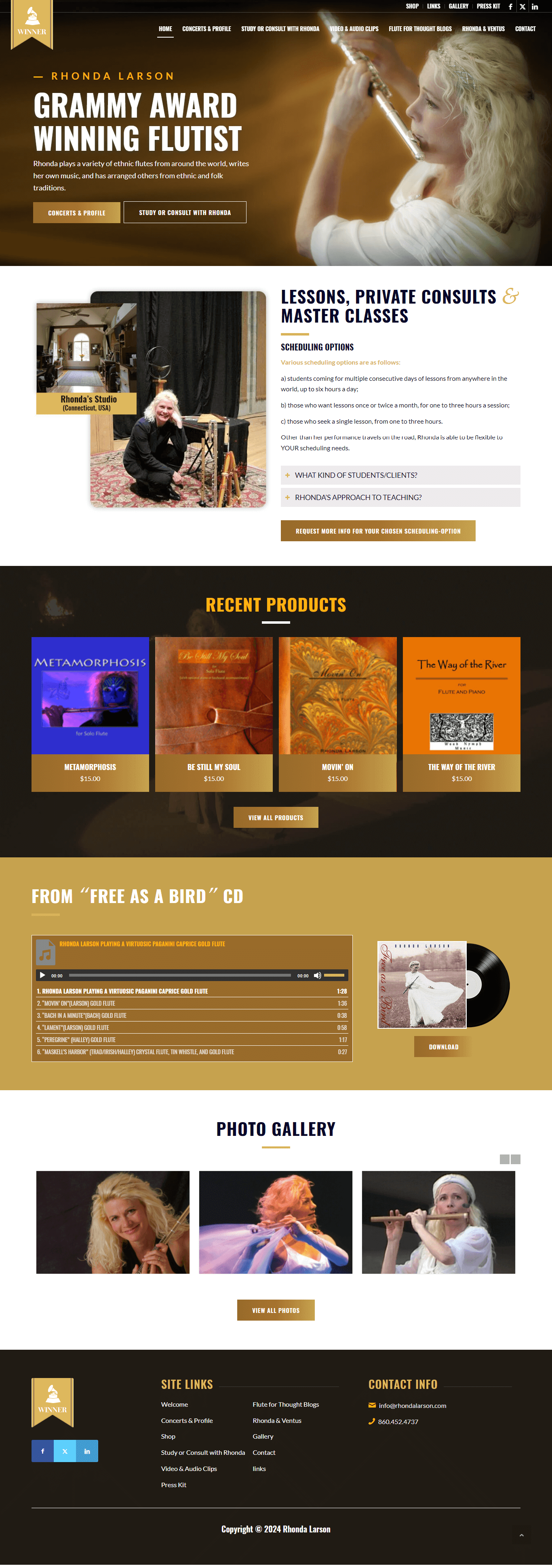 Bio Site for Musician